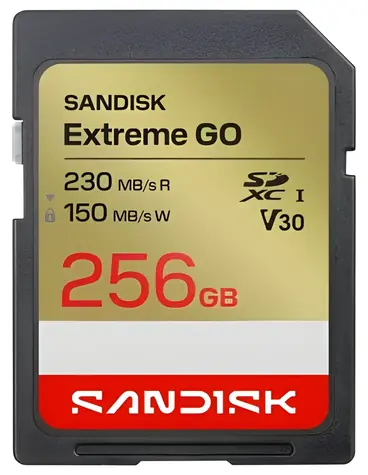 SanDisk Extreme Go SDXC 256GB / Karta SDXC / čtení 230 MB/s / zápis 150 MB/s