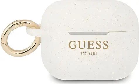 GUESS GUAPSGGEH bílá / Silikonové pouzdro / Glitter / pro Apple AirPods Pro