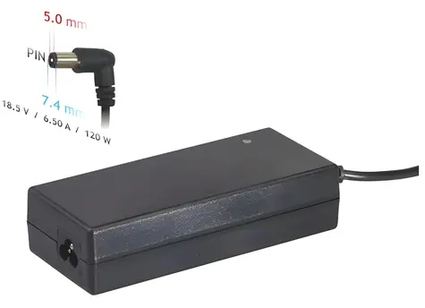 Akyga / Nabíječka pro notebook / 18.5V / 6.5A / 120W / 7.4x5.0 mm + pin / pro HP & Compaq