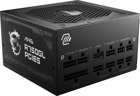 MSI MAG A750GL PCIE5 černá / Zdroj / 750W / 80 PLUS Gold / aktivní chlazení / 100-240V