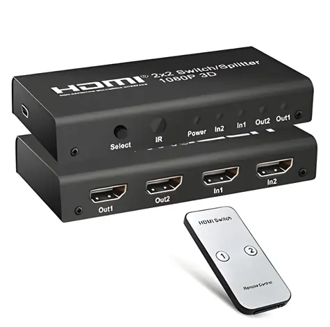 PremiumCord HDMI přepínač 2:2 / Přepínač / 4K 60Hz / 1080p / dálkový ovladač