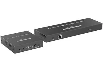 PremiumCord KVM switch 4:1 HDMI 2.0 / KVM přepínač / 4K 60Hz / Cat6/7 / 70 m