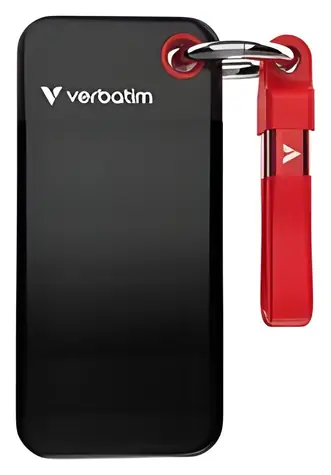Verbatim Pocket SSD 256GB černá/červená / Externí SSD / USB-C / čtení: 10 000 MB/s / zápis: 10 000 MB/s