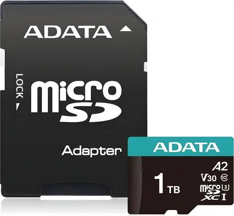ADATA Micro SDXC karta Premier Pro 1 TB / UHS-I / U3 / V30 / A2 / R: 100 MB/s / W: 85 MB/s