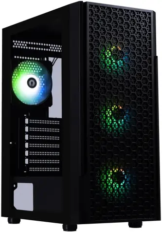 BitFenix Proton černá / Skříň / ATX / 4× 120mm FRGB / USB 3.0 + 2× USB 2.0 / bez zdroje / tvrzené sklo