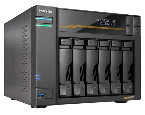 Asustor Lockerstor 6 Gen3 AS6806T 6-Bay / NAS / 4x M.2 SSD / 6x 3,5