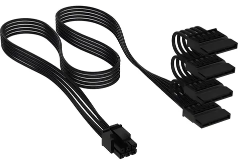 Corsair Premium Sleeved černá / Napájecí kabel / SATA Power / 75 cm / rovný