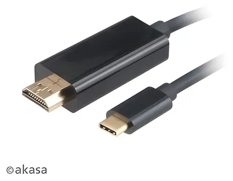 AKASA AK-CBCA12-18BK / Kabel adaptér USB-C na HDMI / 4K@60Hz / 1,8 m