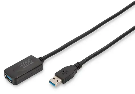 Digitus USB 3.0 5 m černá / Prodlužovací kabel / Aktivní / USB-A