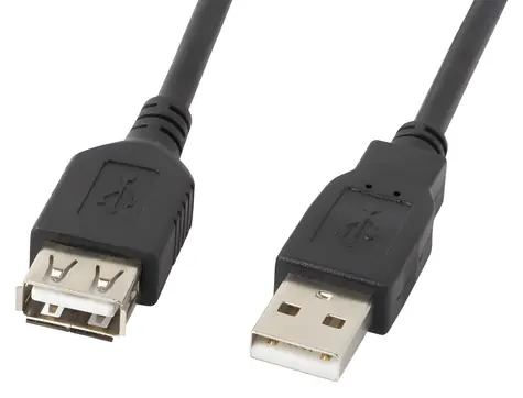 Lanberg CA-USBE-10CC-0050-BK černá / Kabel USB / USB-A - USB-A / 5m