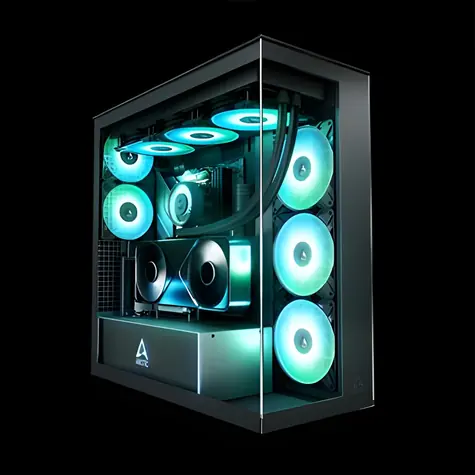 ARCTIC Xtender VG Premium černá / PC skříň / Bez zdroje / tvrzené sklo / vertikální GPU