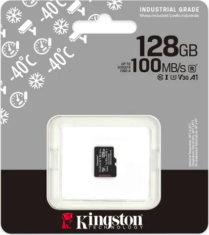 Kingston microSDXC 128GB Industrial / Paměťová karta / UHS-I V30 / U3 / Class 10