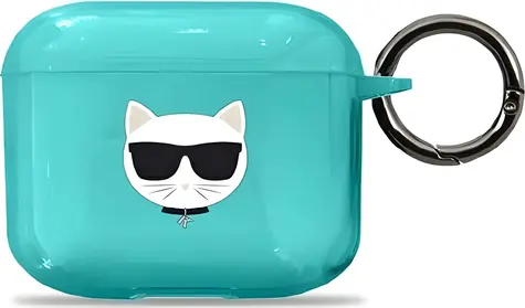 Karl Lagerfeld Choupette modrá / Pouzdro / pro Apple AirPods 3