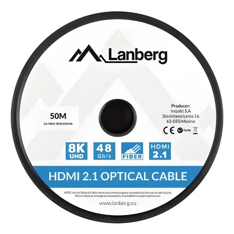 Lanberg / Kabel HDMI optický (AOC) / M/M / HDMI 2.1 / 8K / 50 m