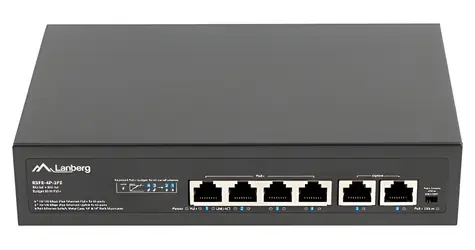 Lanberg RSFE-4P-2FE-60 / Switch / 6-port / 100 Mbps / 4x PoE+ / 60 W / 10