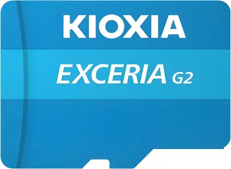 KIOXIA EXCERIA G2 microSDXC 128GB + adaptér / Class 10 / UHS-I U3 / A1 / V30 / čtení: 100MBs / zápis: 50MBs
