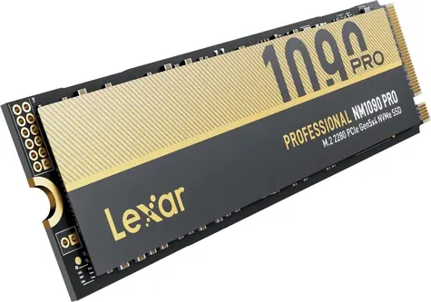 Lexar NM1090 Pro 1TB zlatá / SSD / M.2 2280 / PCIe Gen 5 NVMe / čtení: 14 000 MB/s / zápis: 10 000 MB/s