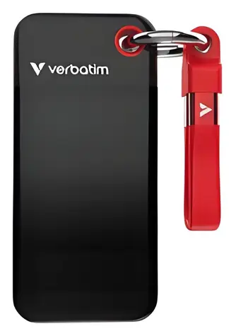 Verbatim Pocket SSD 512 GB černá/červená / Externí SSD / USB-C 3.2 Gen 2 / R: 1000 MB/s / W: 1000 MB/s