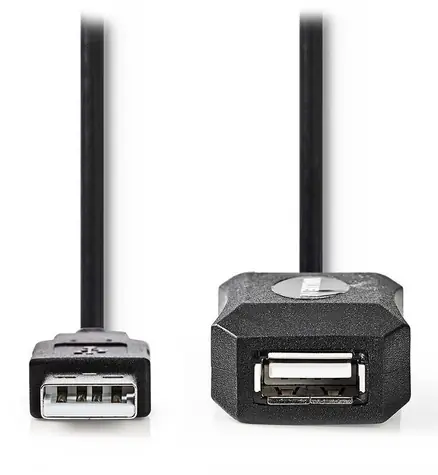 Nedis černá / Aktivní prodlužovací kabel USB 2.0 / USB-A - USB-A / 10 m