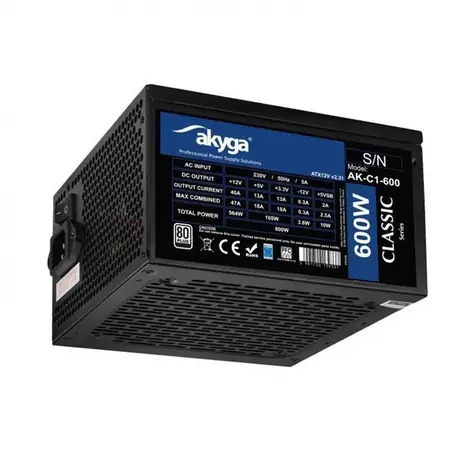 Akyga AK-C1-600 Classic / Zdroj / 600 W / 80 Plus / ATX 2.31