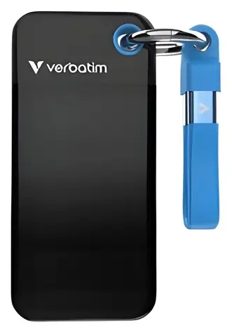 Verbatim Pocket SSD 512GB černá/modrá / Externí SSD / USB-C 3.2 Gen 2 / R: 1000 MB/s / W: 1000 MB/s