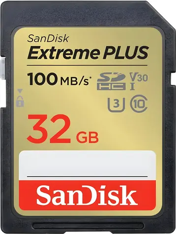 SanDisk Extreme PLUS SDHC 32GB / Paměťová karta / UHS-I U3 / Class 10 / čtení 100 MB/s / zápis 60 MB/s