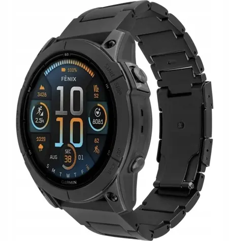FIXED Titanium Strap černá / Řemínek / Garmin QuickFit 22 mm / Titan / PVD povlak
