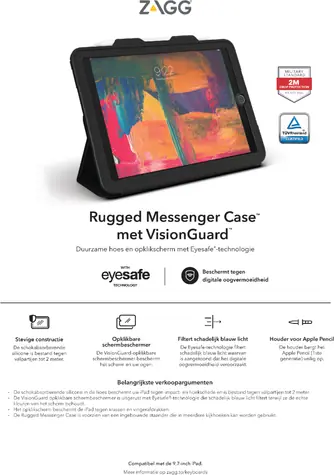 ZAGG Rugged Messenger černá / klávesnice + obal pro iPad 9.7