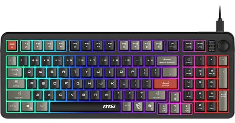 MSI Forge GK110 černá / Herní klávesnice / drátová / US layout / podsvícená / 97 kláves