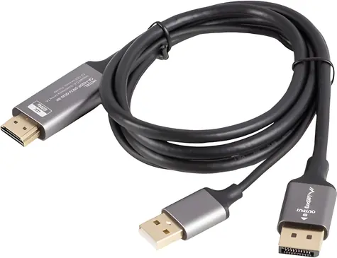Lanberg CA-HDDP-20CU-0010-BK černá / Kabel DisplayPort na HDMI + USB-A / 1 m