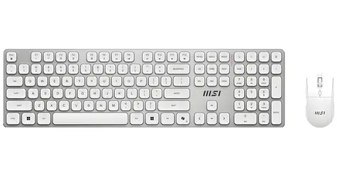 MSI FORGE K210 bílostříbrná / Bezdrátová sada klávesnice a myši / bezdrátová / dobíjecí / USB / CZ+SK layout