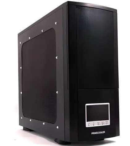 PRIMECOOLER MeshCase AS černá / Počítačová skříň / LCD / MeshSide / ATX / Bez zdroje