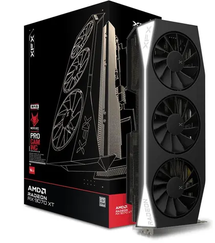 XFX Mercury Radeon RX 9070 XT Gaming 16GB / Grafická karta / 16GB GDDR6 / 256-bit / 1x HDMI + 3x DP / 700W (8+8+8)