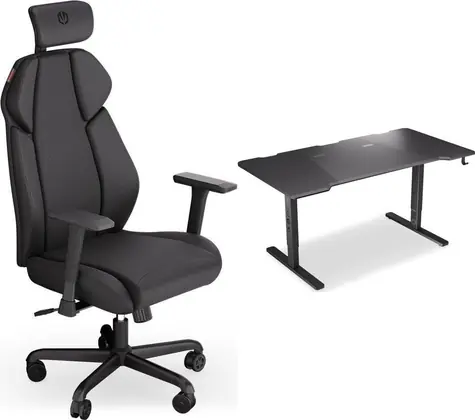 Endorfy Meta + Atlas L černá / Herní set / stůl 150 × 78 cm / nosnost stolu 80 kg / nosnost židle 120 kg