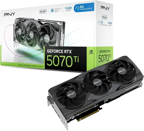 PNY GeForce RTX 5070 Ti OC Triple Fan Plus 16GB / Grafická karta / 16GB GDDR7 / DLSS4