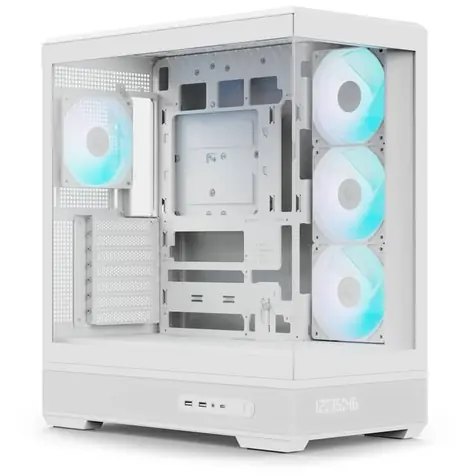 Aerocool P500B Digi bílá / Skříň / Midi Tower / ATX / ARGB / 2x tvrzené sklo / bez zdroje