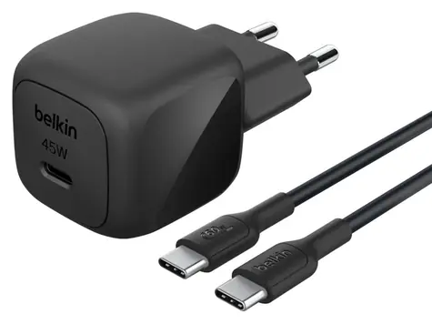 Belkin BOOST CHARGE charger černá / nabíječka USB-C / 45W / PD / PPS / s kabelem USB-C