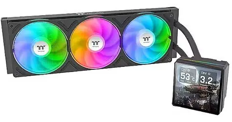 Thermaltake TH360 V3 Ultra ARGB Sync černá / AIO vodní chladič CPU / 3x 120 mm / 2500 RPM / 37,8 dB / LCD 3,95