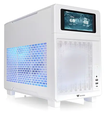 Thermaltake TR200 bílá / Micro ATX / 2× USB-A 3.2 Gen 1 / 1× USB-C 3.2 Gen 2 / Bez zdroje / AIO 360 mm
