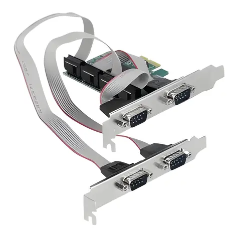 Delock PCI Express karta / 4x sériový RS-232 / PCIe x1 / nízkoprofilová