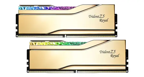 G.Skill Trident Z5 Royal zlatá 32GB (2x 16GB) / Operační paměť / DDR5 / 7200MHz / CL34 / DIMM / XMP 3.0
