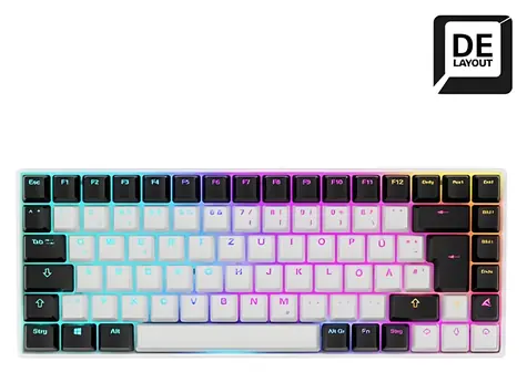 Sharkoon Skiller SGK50 S3 bílá / Herní klávesnice / mechanická / Gateron Red / USB / 1.5m / DE Layout