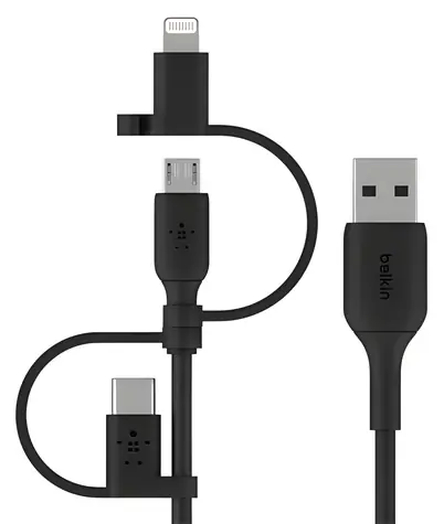 Belkin BOOST CHARGE kabel USB-A na Lightning + Micro USB + USB-C / 1,2m