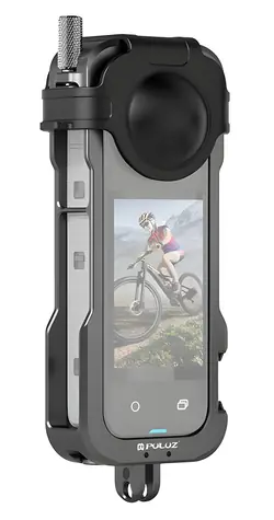 Puluz PU981B / Ochranné pouzdro / pro Insta360 X4 / hliníková slitina CNC / cold shoe adaptér