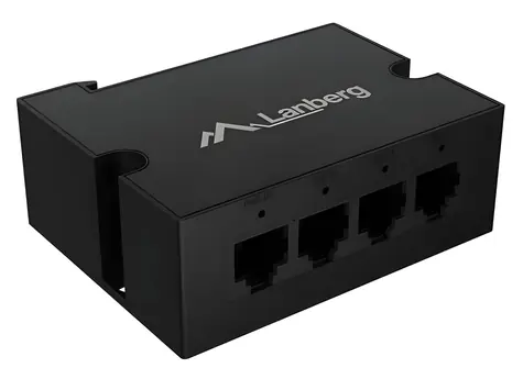 Lanberg DIN-FE4-AT-30W / PoE extender / 100 Mbps / 4x RJ-45 / PoE AT / 30 W / DIN lišta