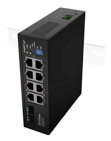 Lanberg ILGE-8P-2S-120 / Switch / 8x Gigabit / 4x PoE BT / 4x PoE AT / 2x SFP / DIN rail / 120W