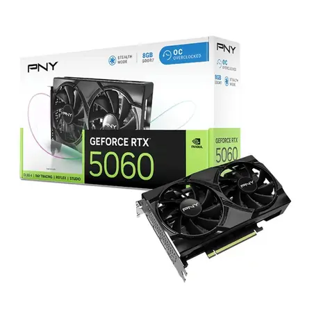 PNY GeForce RTX 5060 Dual Fan OC 8GB / 8GB GDDR7 / 128-bit / 1x HDMI + 3x DP / 180W