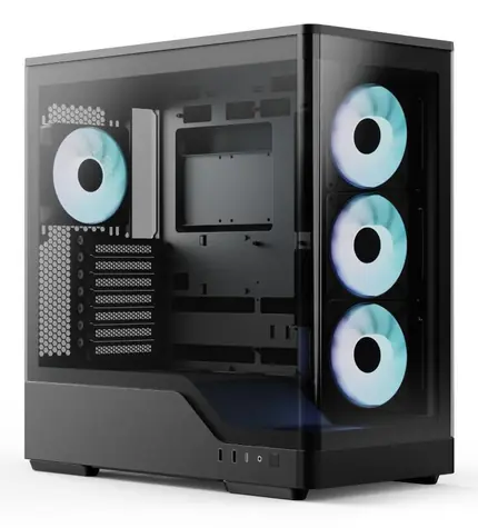 Aerocool P500A-BK-v1 černá / Skříň / Midi Tower / ATX / temperované sklo / ARGB / bez zdroje