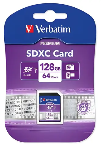 Verbatim Premium SDXC 128 GB / Paměťová karta / UHS-I U1 / Class 10 / R: 10 MB/s / W: 10 MB/s