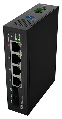 Lanberg ILGE-4P-2S-90 / Switch průmyslový / 4x 1Gb PoE / 2x SFP / DIN / 90 W